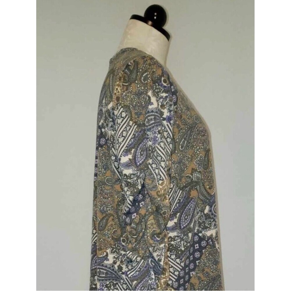 Cato Patchwork Paisley Long Sleeve Tunic Top XL - Picture 5 of 8